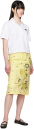 Kenzo Yellow Kenzo Paris 'KENZO Peonies' Embroidered Straight Midi Skirt