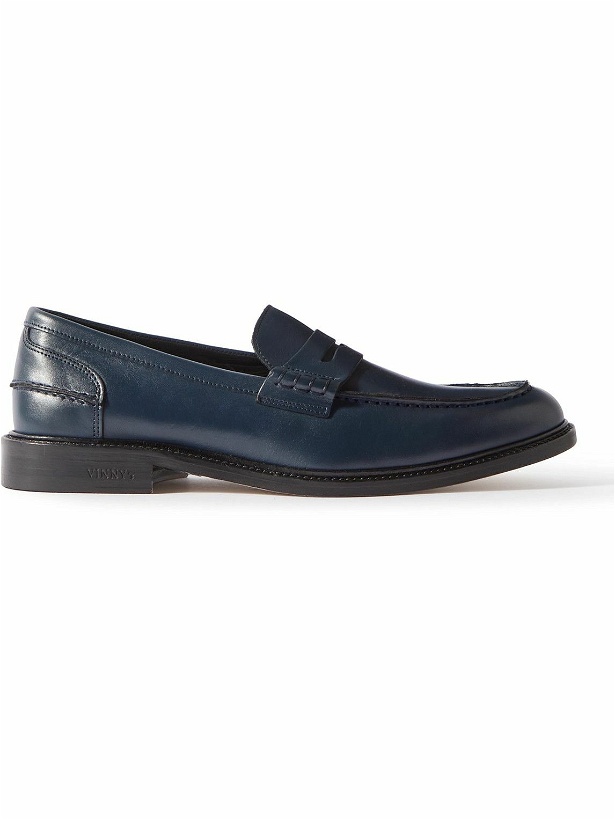 Photo: VINNY's - Townee Polished-Leather Penny Loafers - Blue
