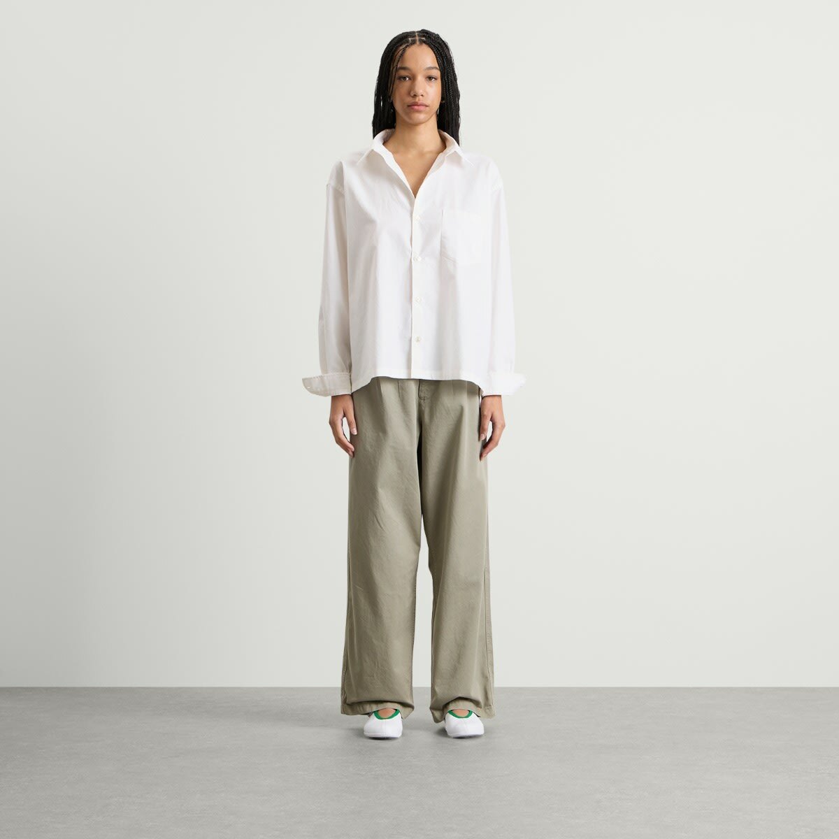 END. Fairways Long Sleeve Shirt in Off White