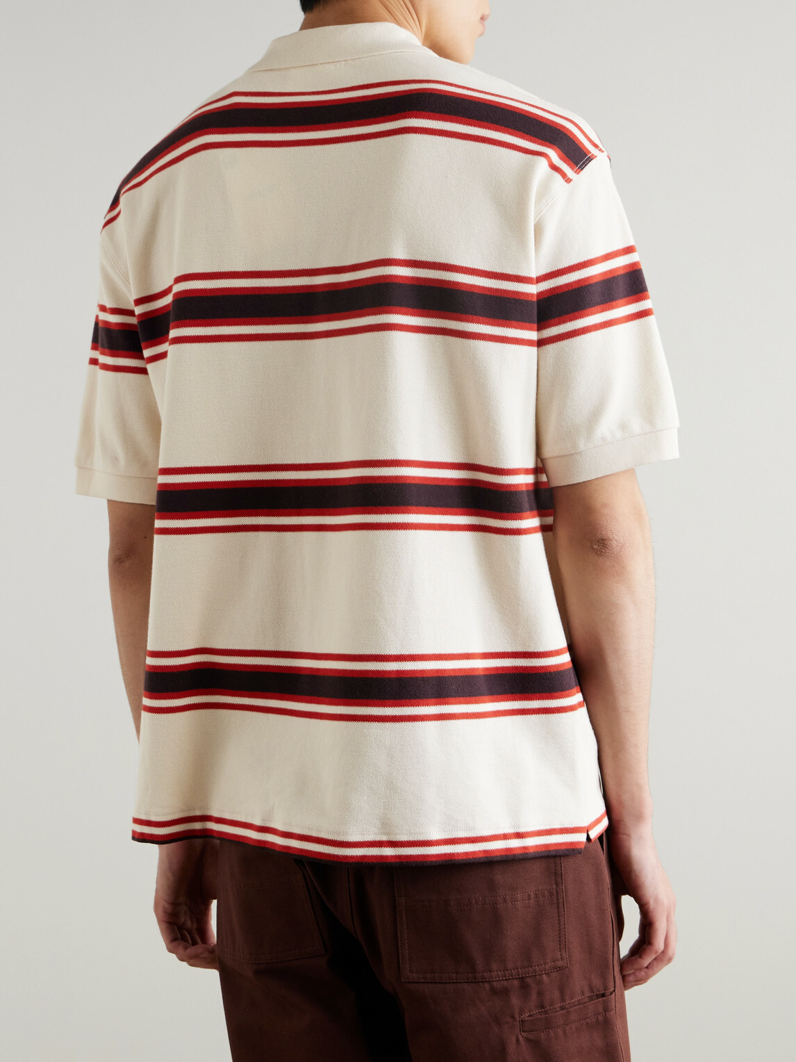 NN07 - Valentin 30047 Striped Organic Cotton-Piqué Polo Shirt - Red