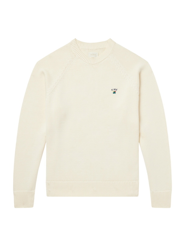 Photo: Aimé Leon Dore - Logo-Embroidered Cotton Sweater - White