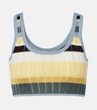 Alaïa Striped cropped tank top