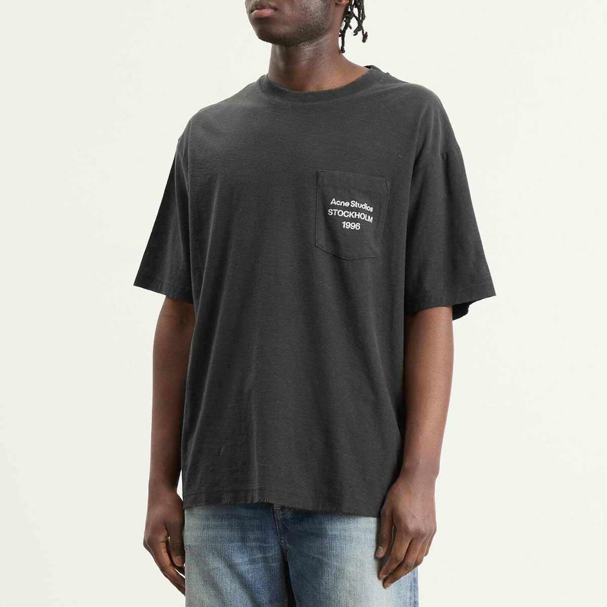 Acne Studios Men's Small 1996 Short Sleeve T-Shirt in Faded Black