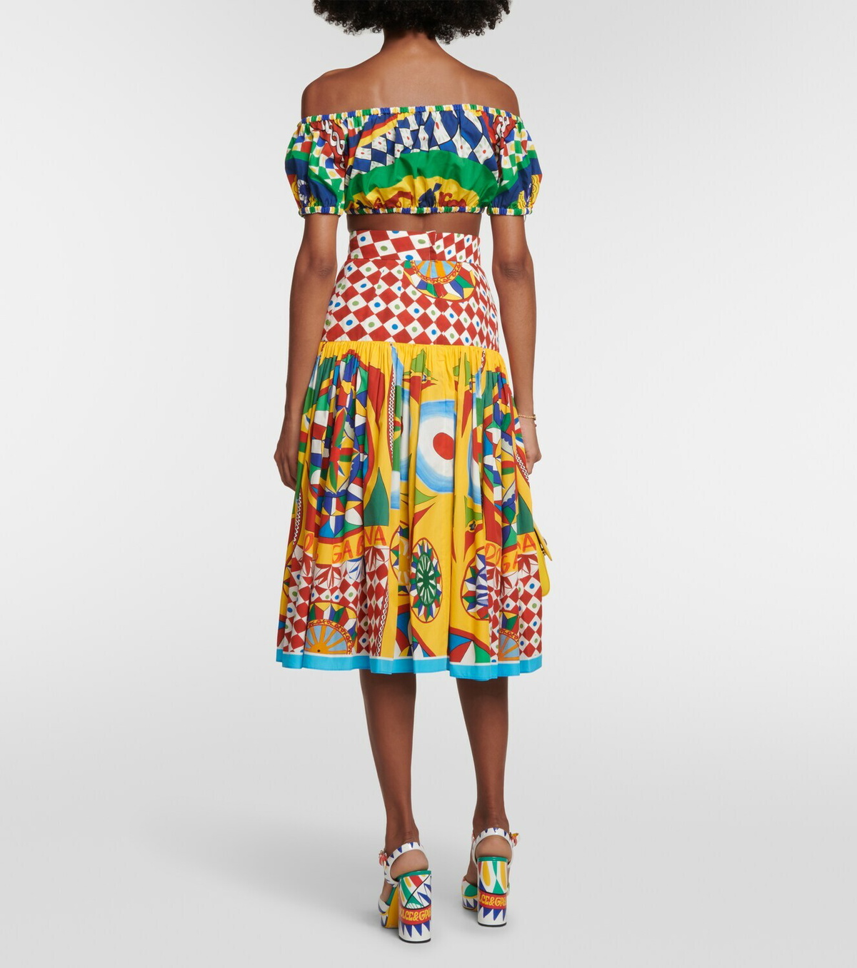 Dolce&Gabbana Printed cotton crop top
