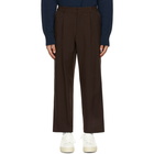 AMI Alexandre Mattiussi Brown Elasticized Waist Trousers