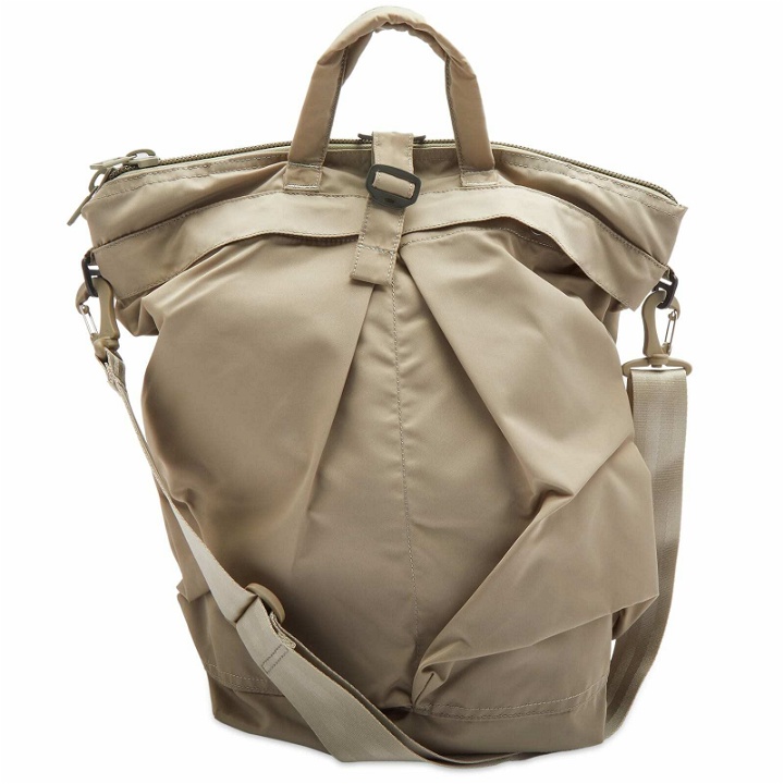 Photo: F/CE. Men's RECYCLED TWILL HELMET BAG in Sage Green