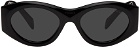 Prada Eyewear Black Oval Sunglasses