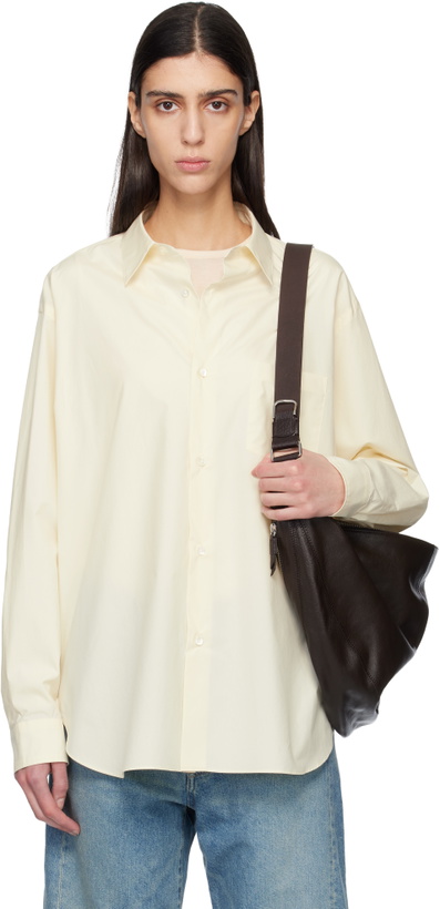 Photo: ssstein Yellow Suvin Cotton Oversized Regular Collar Shirt