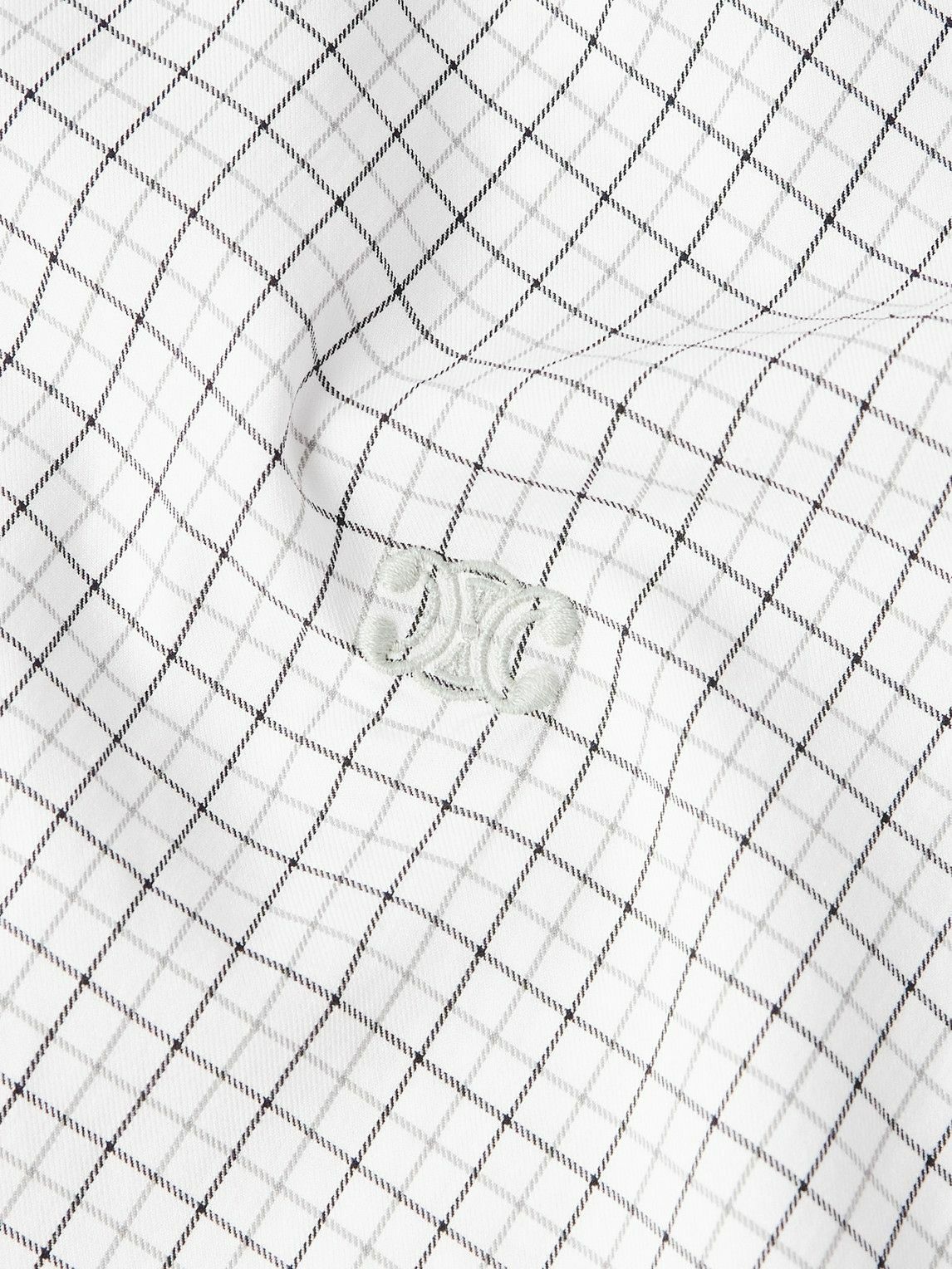 CELINE - Checked Cotton-Twill Shirt - Gray