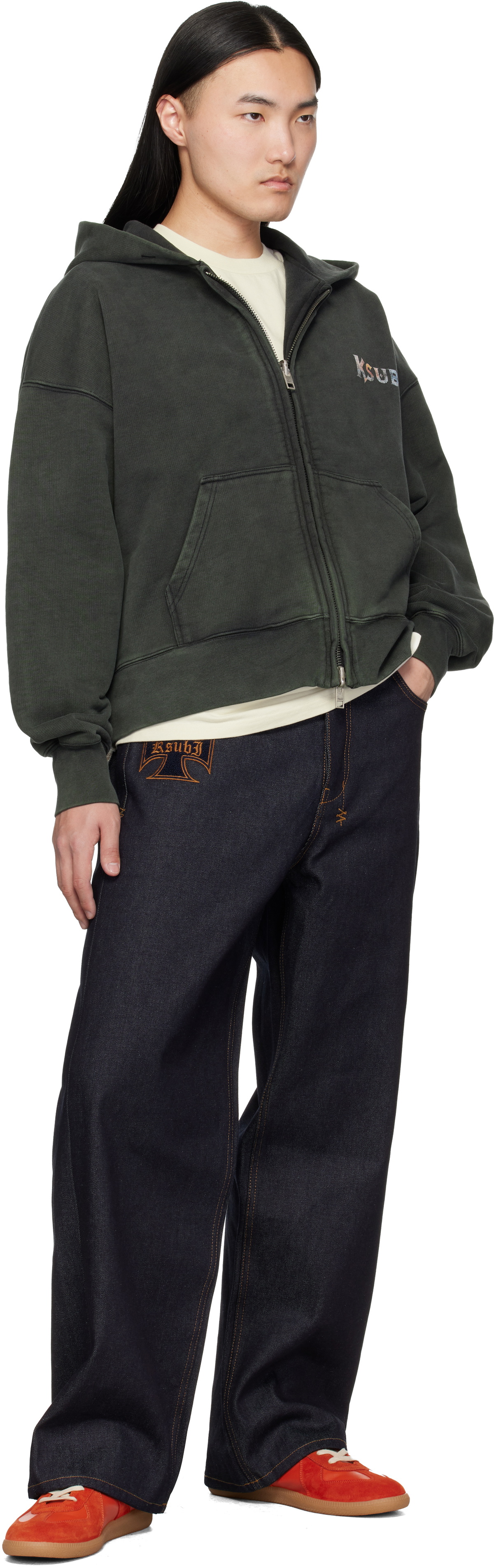 Ksubi Gray Death Snake Halen Zip Hoodie
