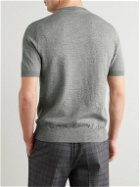 Canali - Mélange Cotton and Linen-Blend T-Shirt - Gray