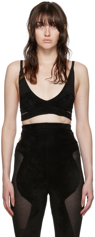 Photo: Dion Lee Black Chenille Intarsia Bra