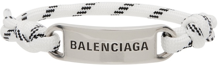 Photo: Balenciaga White Logo Plate Bracelet