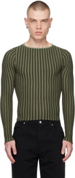 Eckhaus Latta Green Fluted Sweater