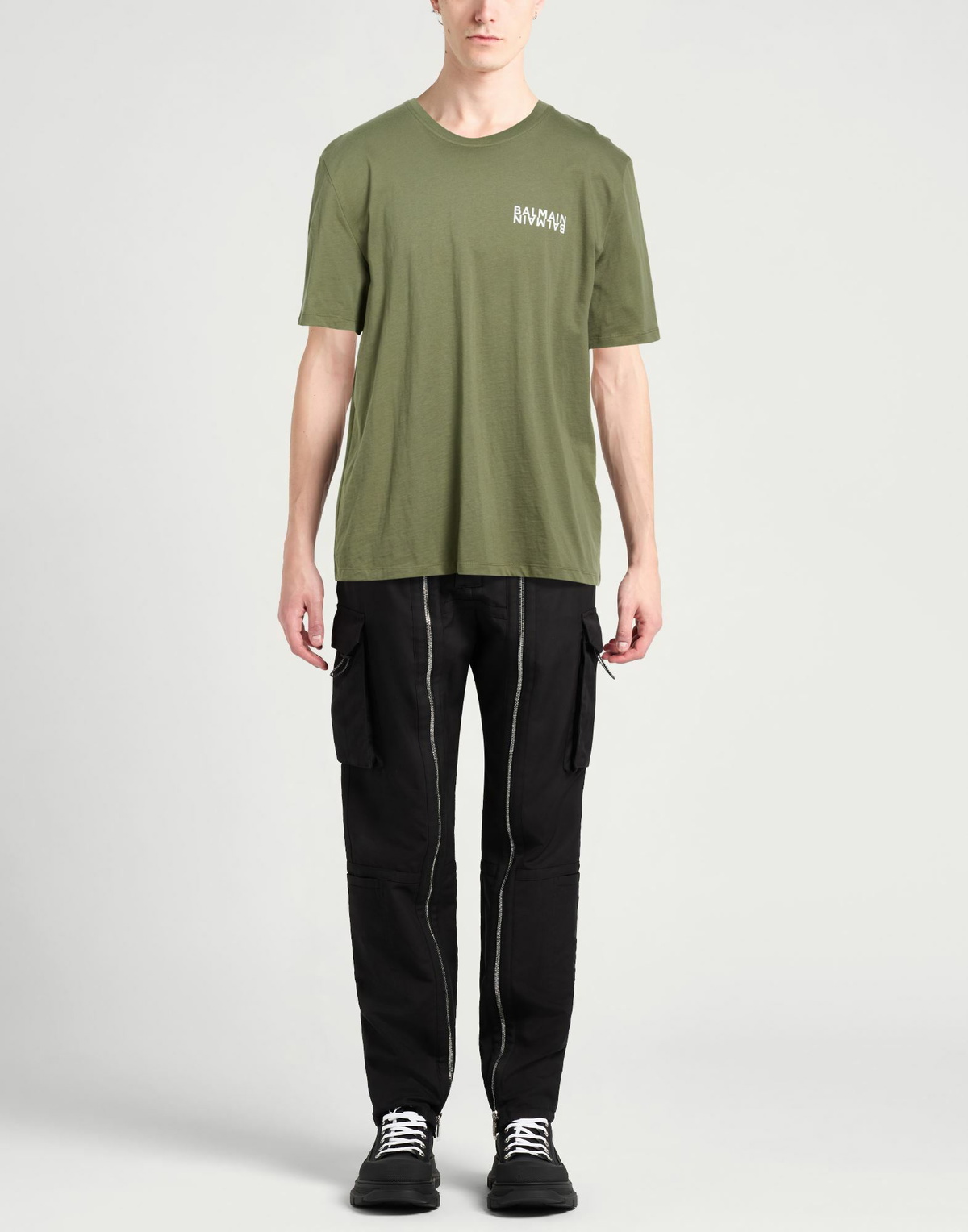 Balmain Mens T-shirt Military in Green