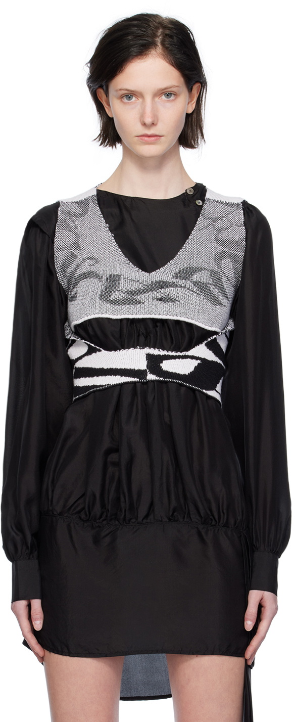SC103 Black & White Harness Tank Top