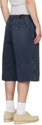 Solid Homme Gray Faded Denim Shorts