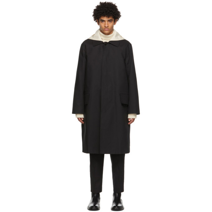 Photo: Jil Sander Black Detachable Collar Sport Trench Coat