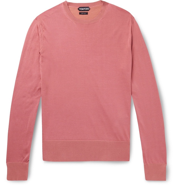 Photo: TOM FORD - Slim-Fit Silk Sweater - Pink