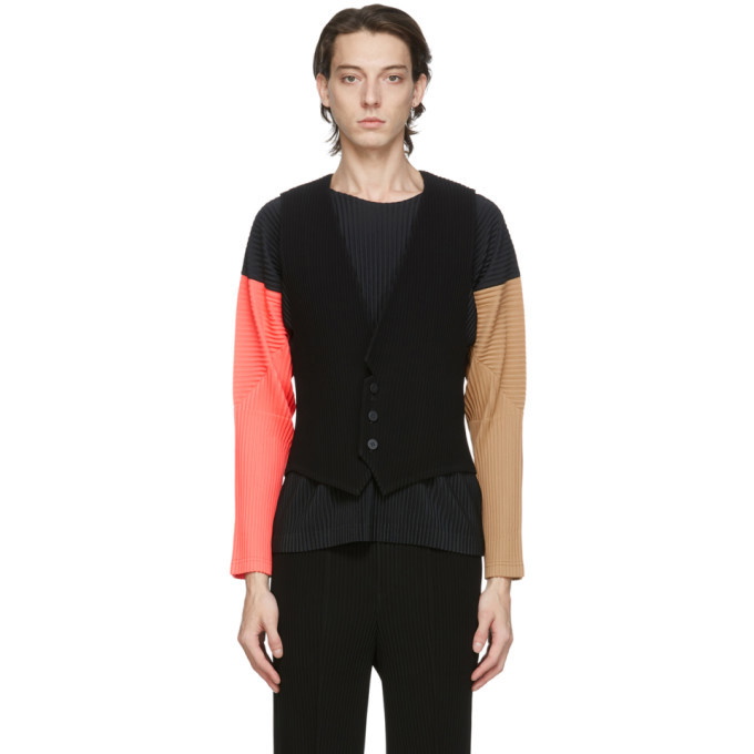 Photo: Homme Plisse Issey Miyake Black Tuxedo Waistcoat