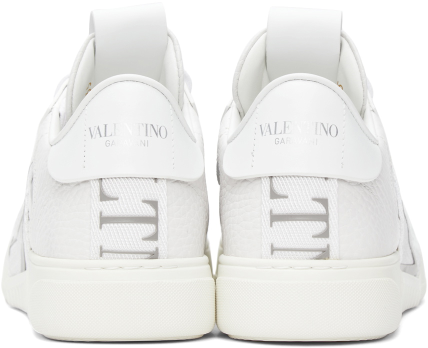 Valentino Garavani White & Silver 'VL7N' Low-Top Sneakers