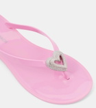 Mach & Mach Double Heart embellished thong sandals
