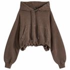R13 Women's Balloon Popover Hoodie in Brown