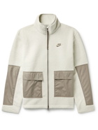 Nike - Sportswear Sport Essentials Recycled Ripstop-Trimmed Fleece Jacket - Gray