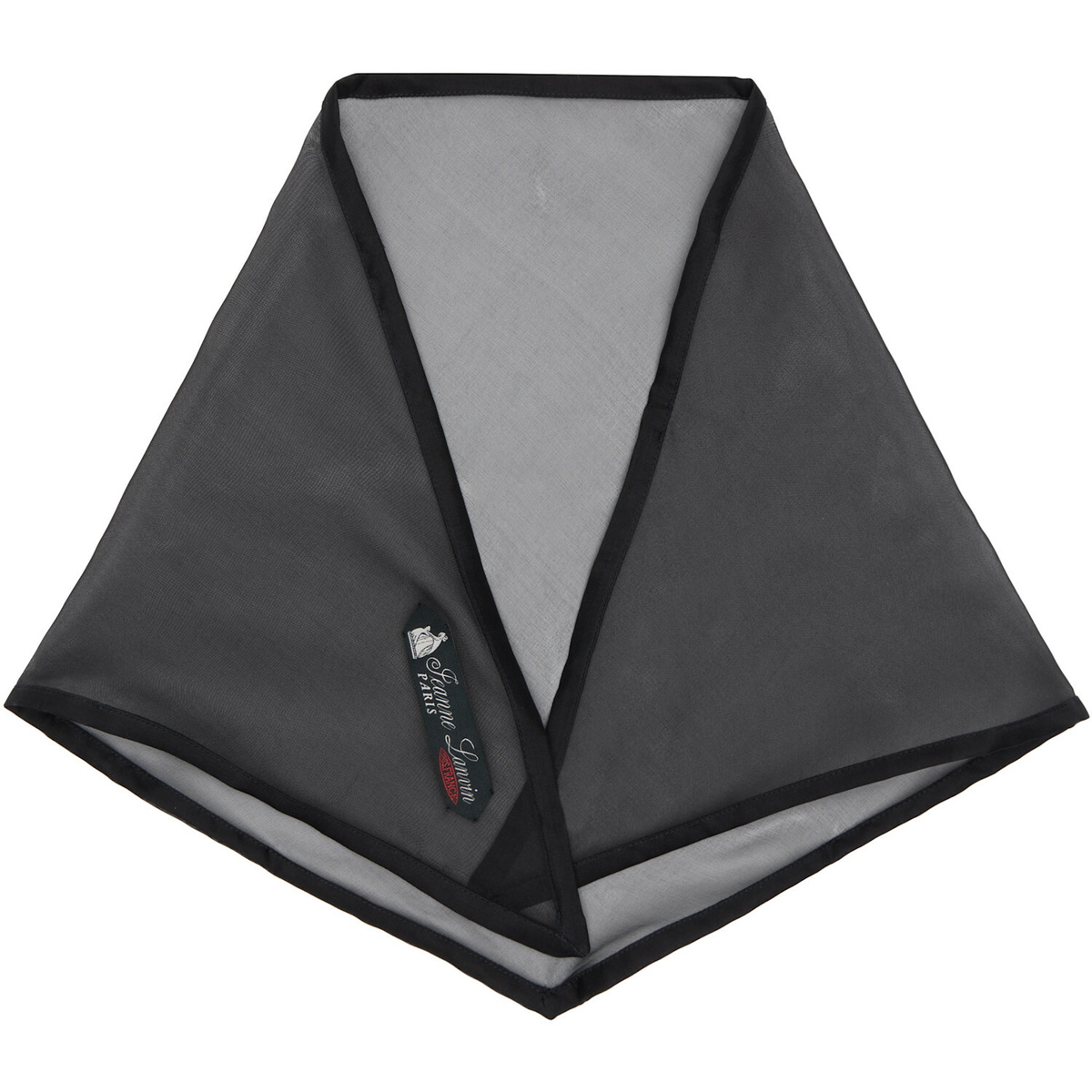 Lanvin Black Silk Organza Triangle Scarf