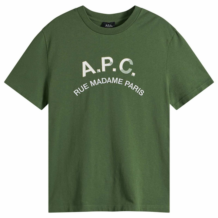 Photo: A.P.C. Men's Vintage T-Shirt in Dark Green