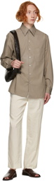 LEMAIRE Beige Poplin Straight Collar Shirt