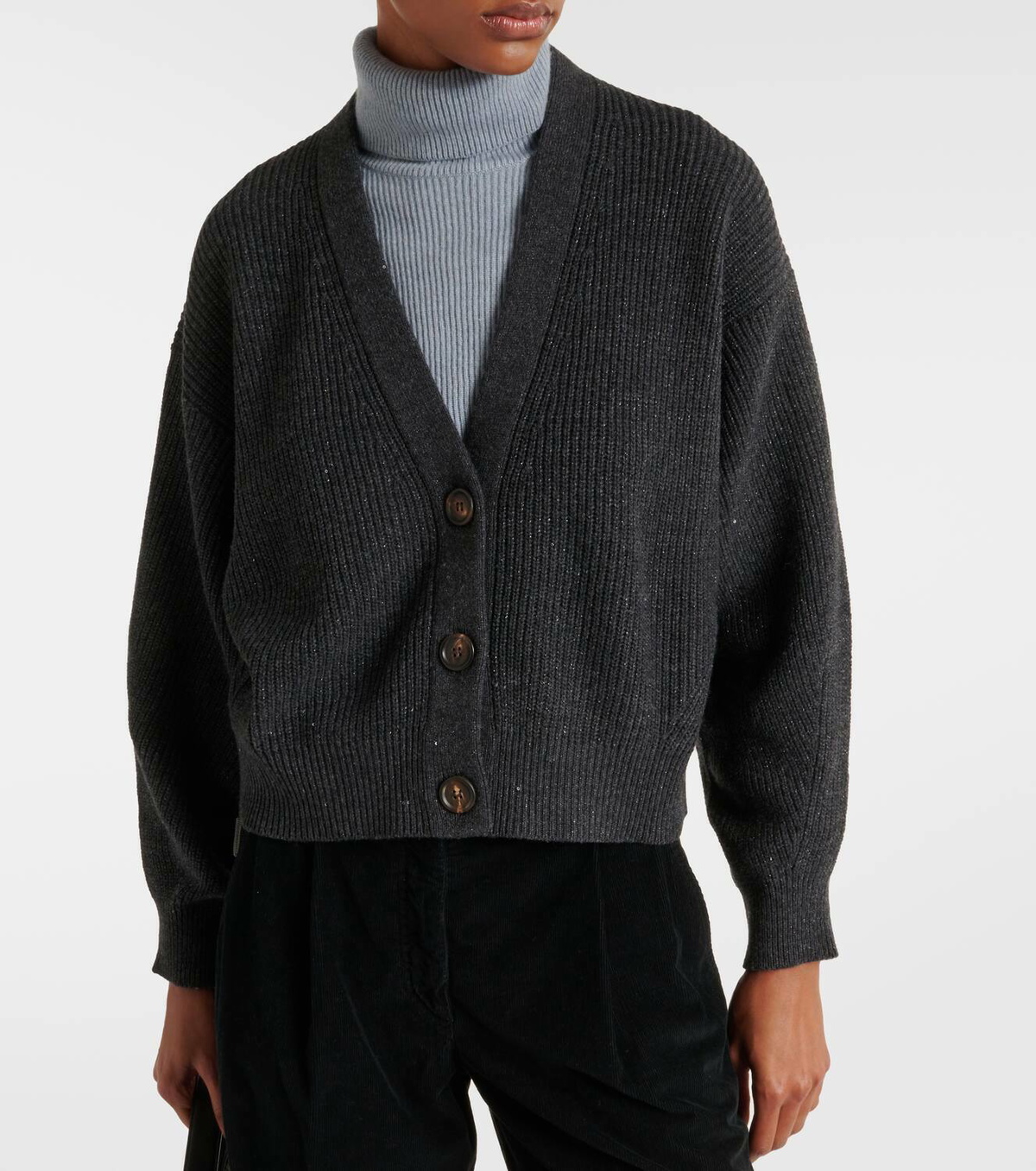 CARDIGAN BRUNELLO CUCINELLI 100% Cachemire - Décoré Perles - Taille XS/IT38 - Neuf Sans étiquettes