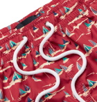 Drake's - Mid-Length Printed Swim Shorts - Red