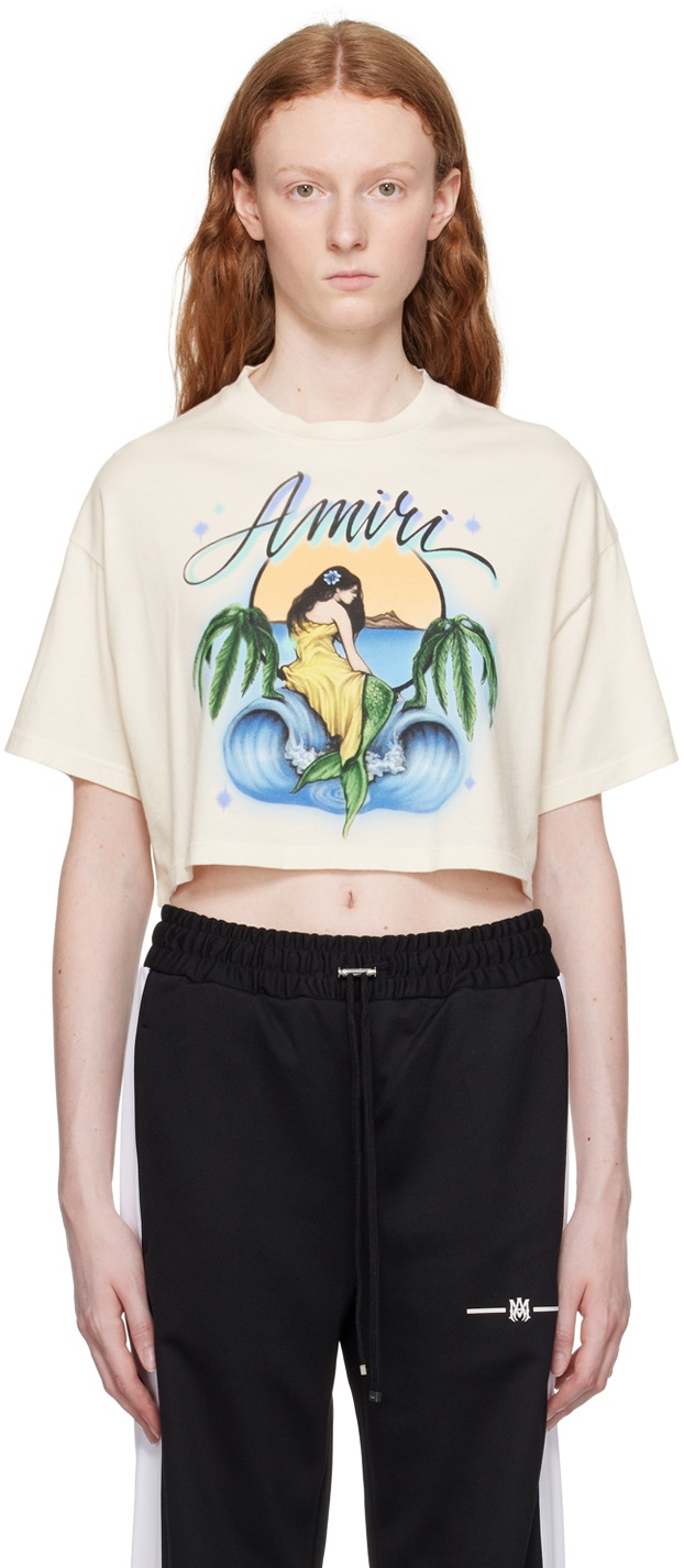 AMIRI Off-White Cropped T-Shirt Amiri