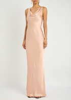 Norma Kamali Maria Satin Gown Light Pink