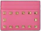 Valentino Garavani Pink Rockstud Card Holder