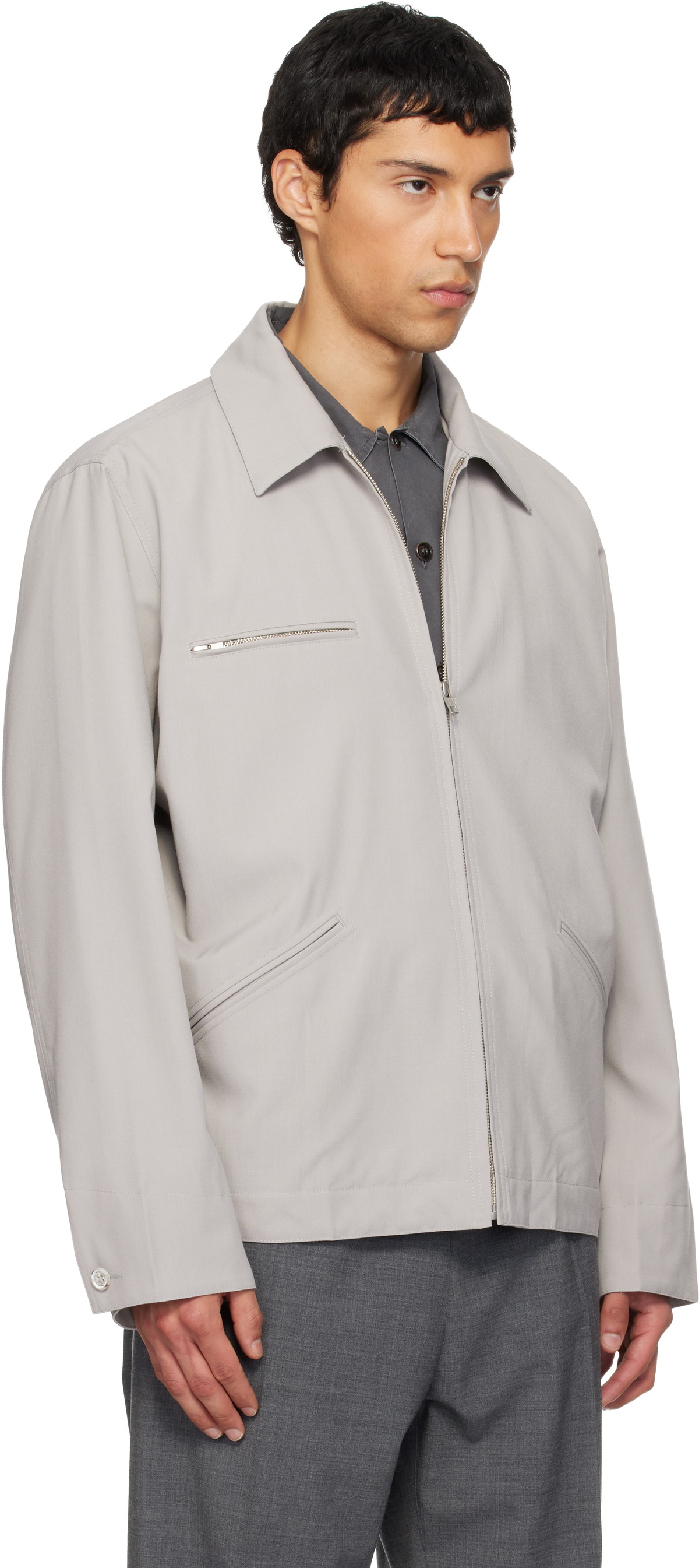 MM6 Maison Margiela Gray Sports Jacket MM6 Maison Margiela