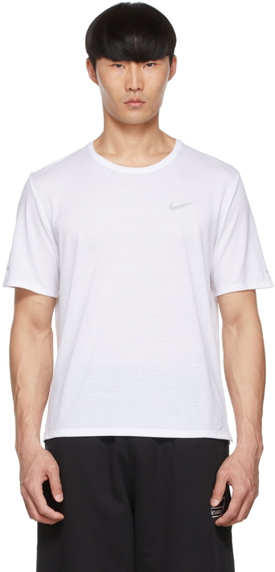 Photo: Nike White Dri-FIT Miler T-Shirt