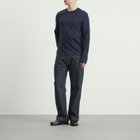 AMI Paris Men's Red Ami De Coeur Long Sleeve T-Shirt in Bleu Nuit