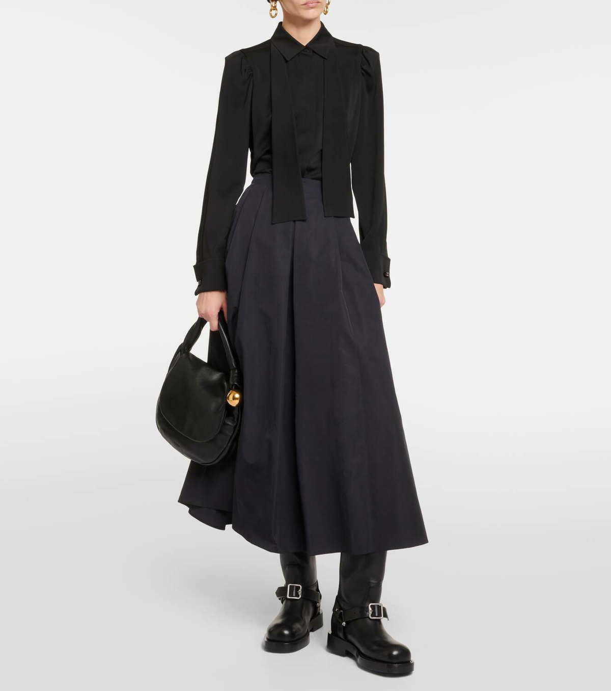 スカート S MAX MARA SKIRTS NERO S Max Mara Lirica taffeta maxi skirt S Max Mara