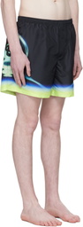 Casablanca Black Sporchid Printed Swim Shorts