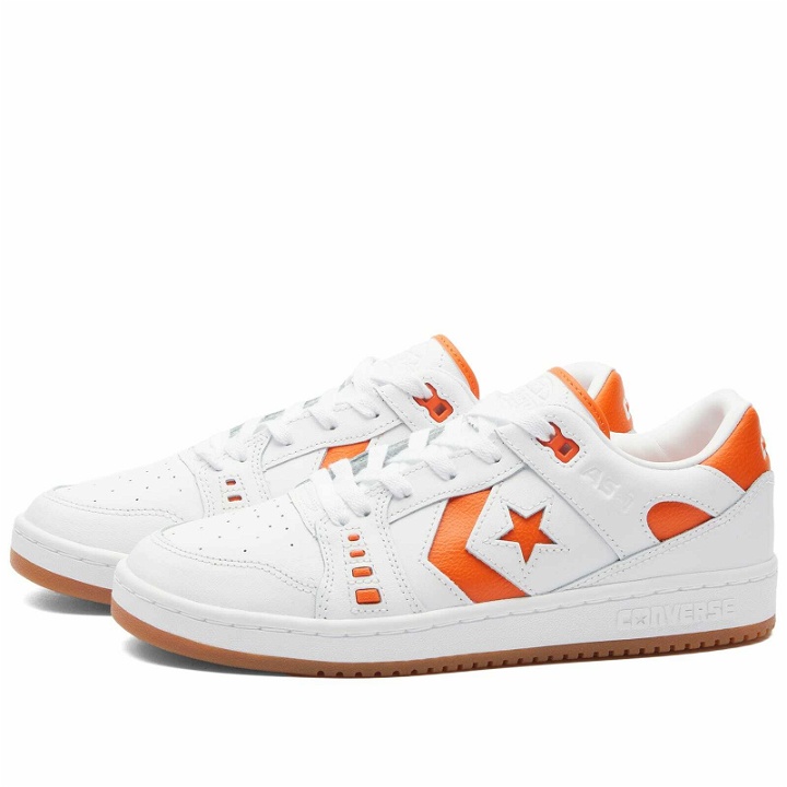 Photo: Converse AS-1 Pro Ox Sneakers in White/Orange/White