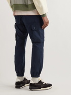 Beams Plus - Tapered Cotton-Blend Drawstring Cargo Trousers - Blue