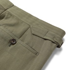 Kingsman - Slim-Fit Herringbone Cotton and Linen-Blend Trousers - Green