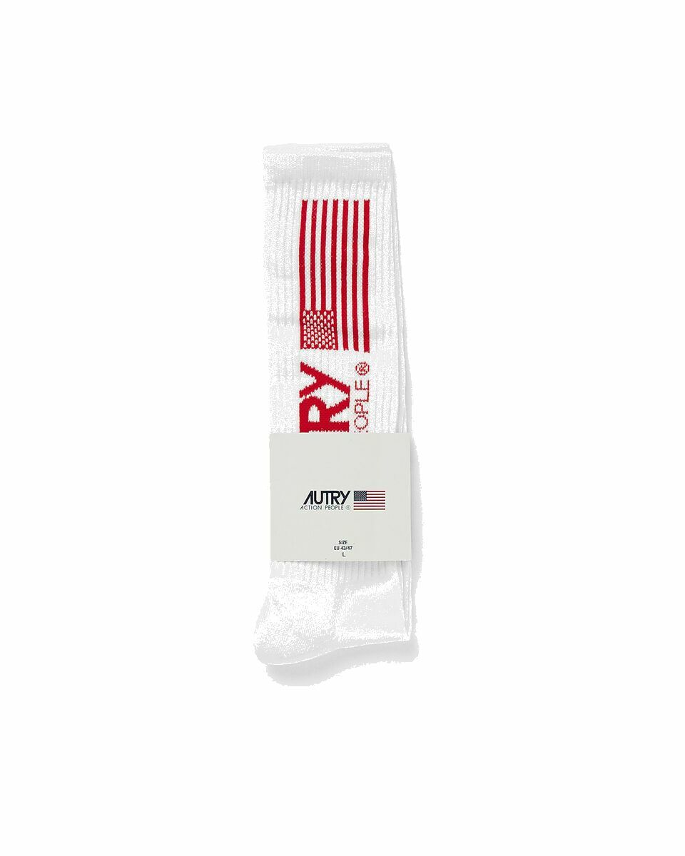Photo: Autry Action Shoes Socks Icon White - Mens - Socks