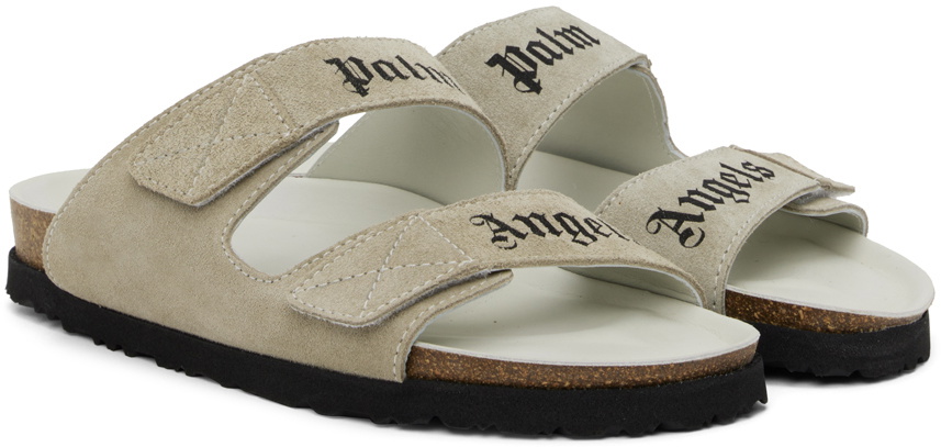 Palm Angels Beige Double Strap Sandals Palm Angels