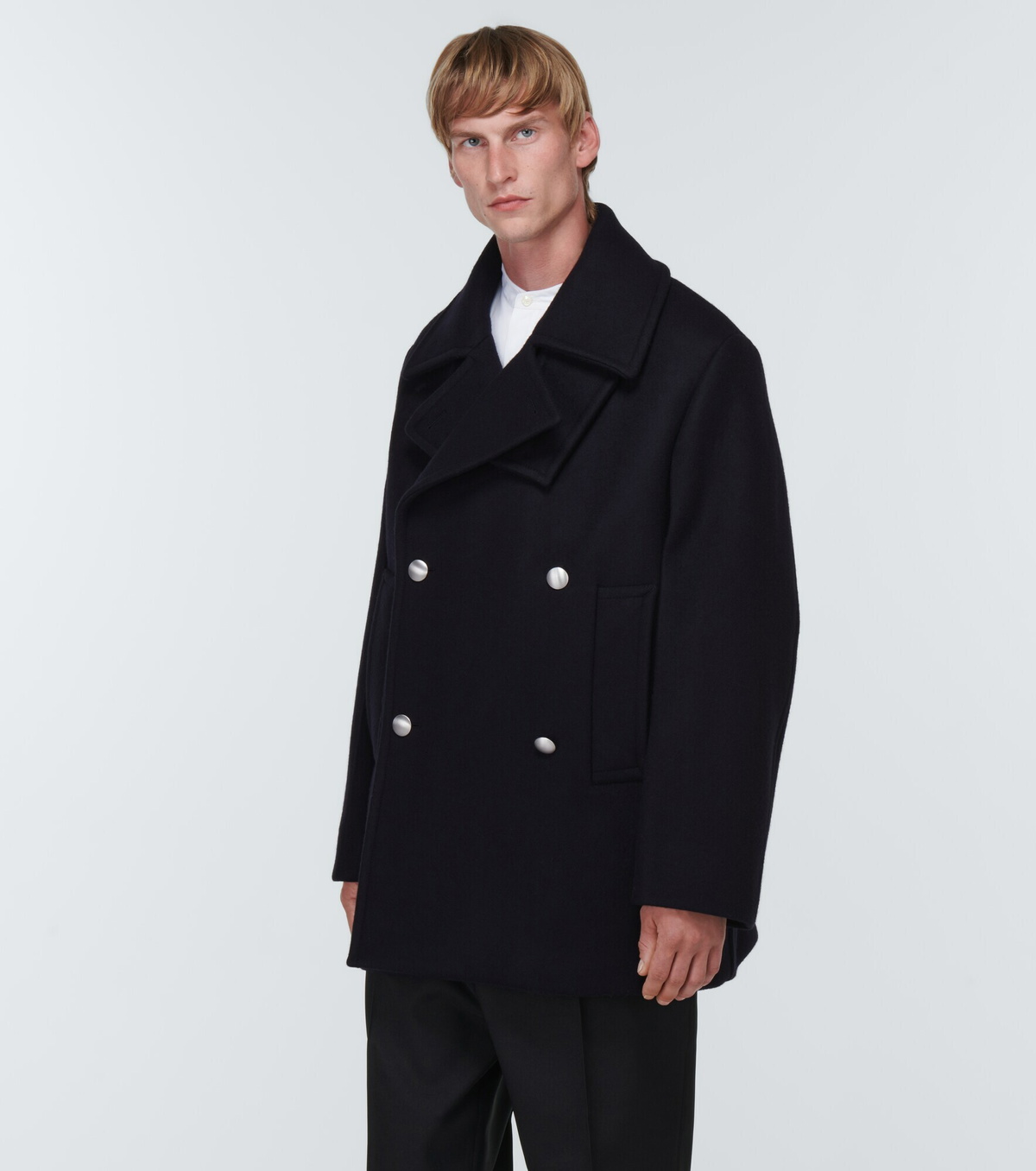 Jil Sander Black Double-Breasted Coat