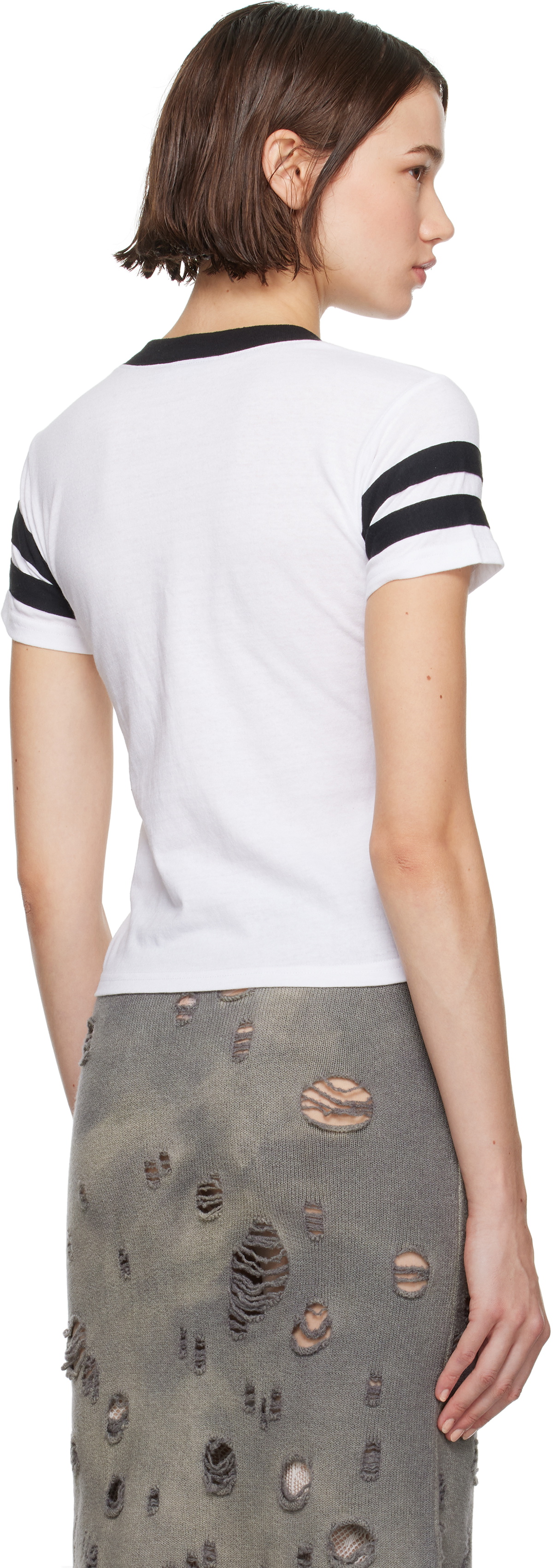 Ashley Williams White Puppy & Kitten Varsity T-shirt