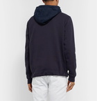 Alex Mill - Canvas-Trimmed Fleece-Back Cotton-Blend Jersey Zip-Up Hoodie - Blue