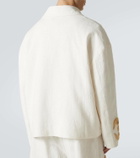 Commas Floral linen and cotton bouclé jacket